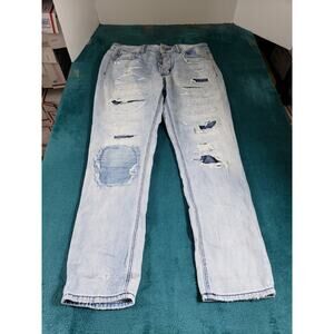 American Eagle Jeans Size 4 Womens Blue Cotton Pants Mid Rise Tomgirl Straight
